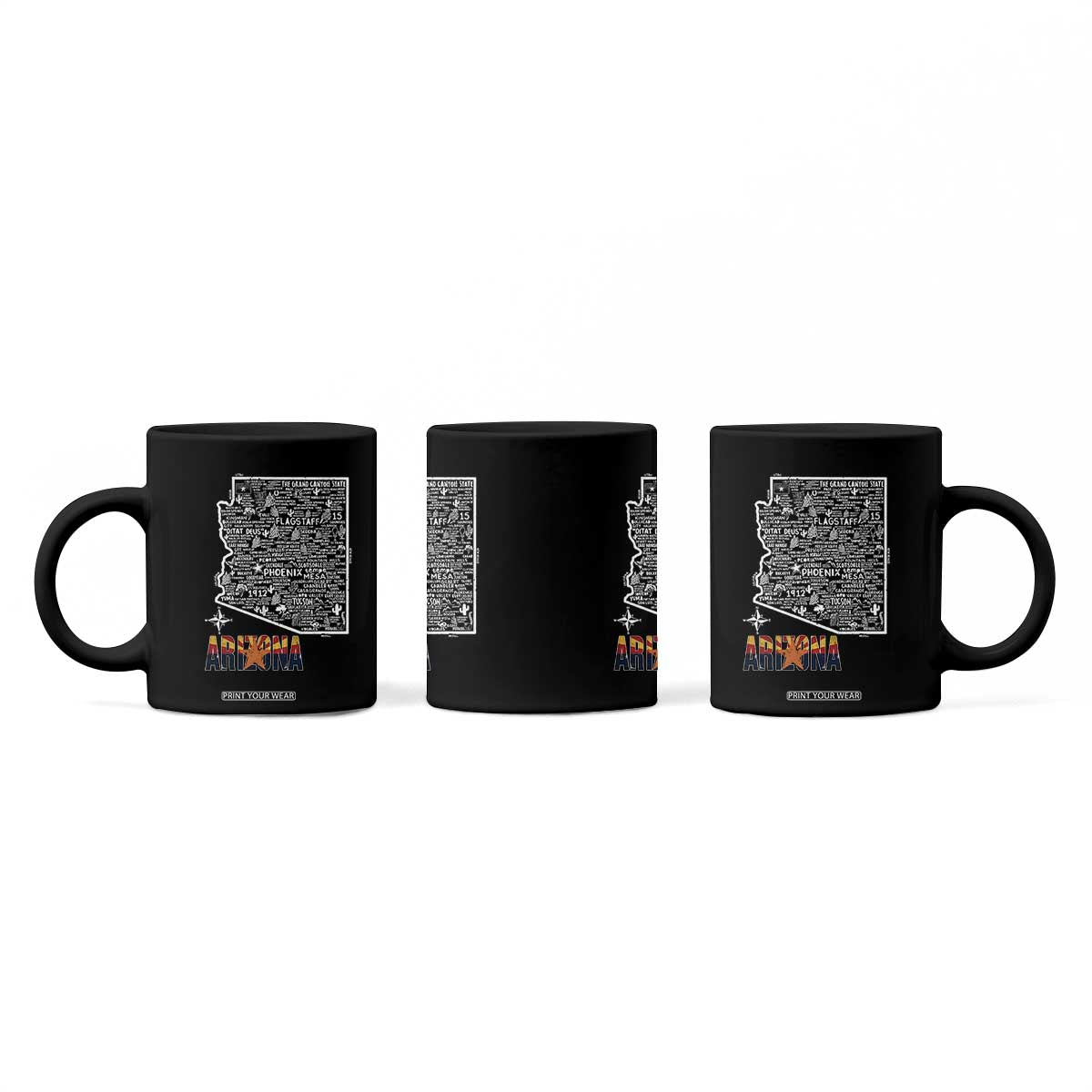 Arizona Map Phoenix Sedona Tucson Southwest Travel Coffee Mug TS14 Print Your Wear