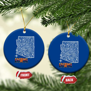 Arizona Map Phoenix Sedona Tucson Southwest Travel Ceramic Ornament TS14 1pc Blue Print Your Wear