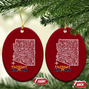Arizona Map Phoenix Sedona Tucson Southwest Travel Ceramic Ornament TS14 Print Your Wear