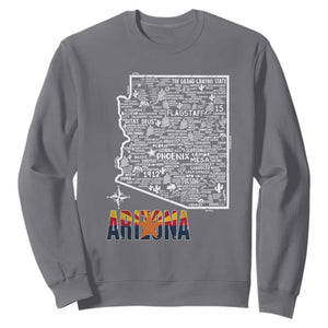 Arizona Map Phoenix Sedona Tucson Southwest Travel Sweatshirt TS14 Charcoal Print Your Wear