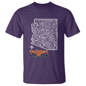 Arizona Map Phoenix Sedona Tucson Southwest Travel T Shirt TS14 Purple Print Your Wear