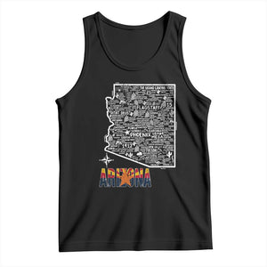 Arizona Map Phoenix Sedona Tucson Southwest Travel Tank Top TS14 Black Print Your Wear