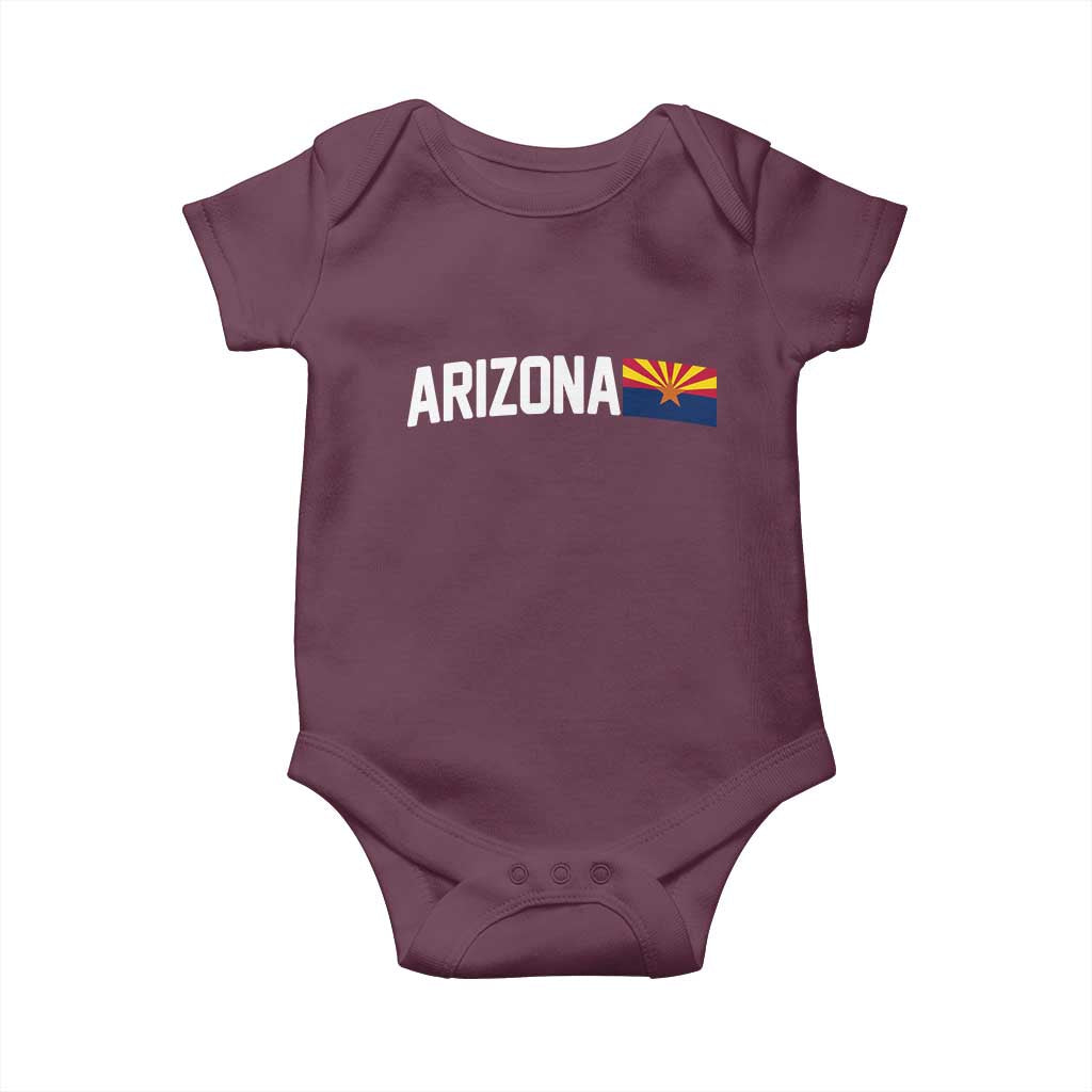 Vintage Arizona AZ State Flag Baby Onesie TS14 Maroon Print Your Wear