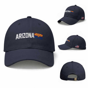 Vintage Arizona AZ State Flag Baseball Cap TS14 Baseball Cap Universal Fit Navy Print Your Wear