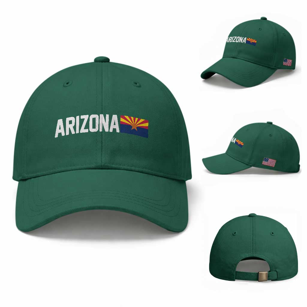 Vintage Arizona AZ State Flag Baseball Cap TS14 Baseball Cap Universal Fit Irish Green Print Your Wear