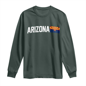 Vintage Arizona AZ State Flag Long Sleeve Shirt TS14 Dark Forest Green Print Your Wear