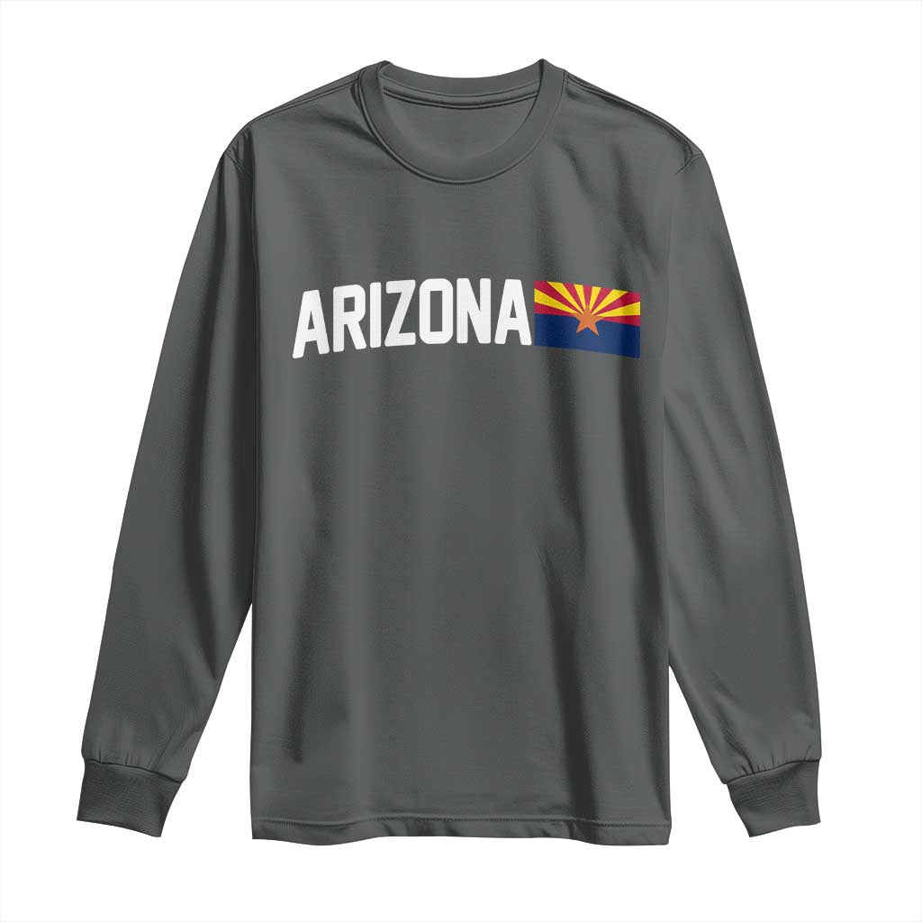 Vintage Arizona AZ State Flag Long Sleeve Shirt TS14 Dark Heather Print Your Wear