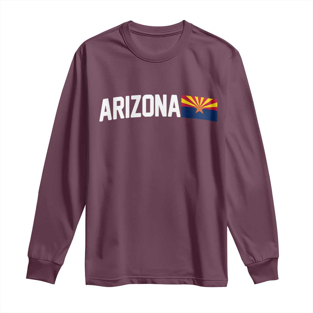 Vintage Arizona AZ State Flag Long Sleeve Shirt TS14 Maroon Print Your Wear