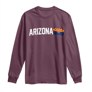 Vintage Arizona AZ State Flag Long Sleeve Shirt TS14 Maroon Print Your Wear