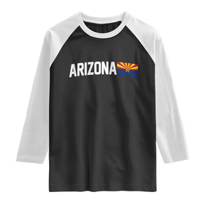 Vintage Arizona AZ State Flag Raglan Shirt TS14 Black White Print Your Wear
