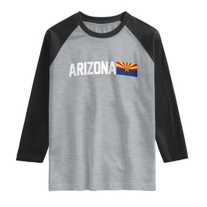 Vintage Arizona AZ State Flag Raglan Shirt TS14 Heather Gray Black Print Your Wear