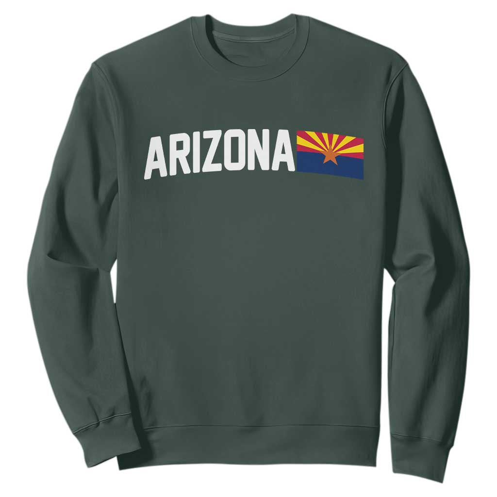 Vintage Arizona AZ State Flag Sweatshirt TS14 Dark Forest Green Print Your Wear