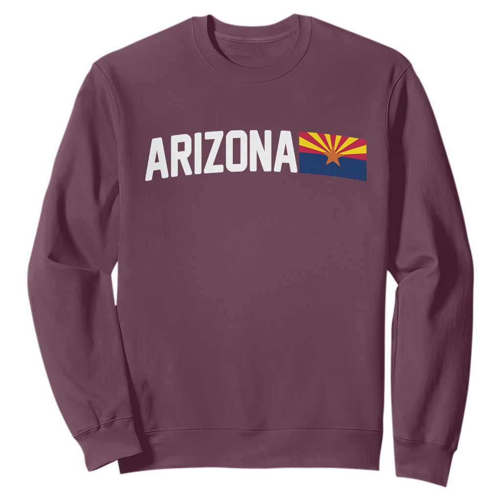 Vintage Arizona AZ State Flag Sweatshirt TS14 Maroon Print Your Wear