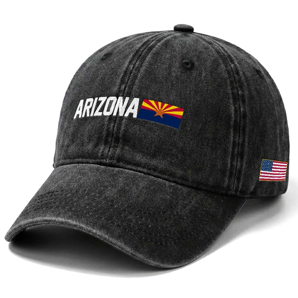 Vintage Arizona AZ State Flag Washed Cotton Baseball Cap TS14 Print Your Wear