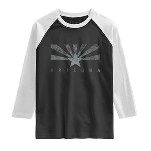 Arizona State Flag Pride Southwest Heritage Americana Raglan Shirt TS14 Black White Print Your Wear