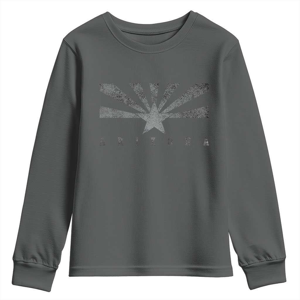 Arizona State Flag Pride Southwest Heritage Americana Youth Sweatshirt TS14 Dark Heather Print Your Wear
