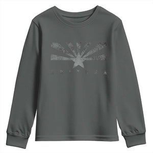 Arizona State Flag Pride Southwest Heritage Americana Youth Sweatshirt TS14 Dark Heather Print Your Wear