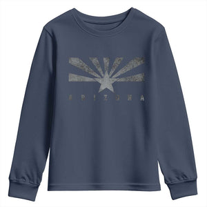 Arizona State Flag Pride Southwest Heritage Americana Youth Sweatshirt TS14 Navy Print Your Wear