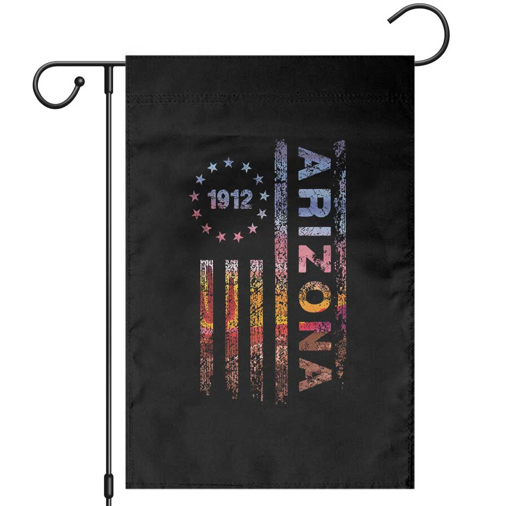 Arizona American Flag Pride Cactus Landscape Established 1912 Garden Flag TS14 Black Print Your Wear