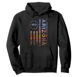 Arizona American Flag Pride Cactus Landscape Established 1912 Hoodie TS14 Black Print Your Wear