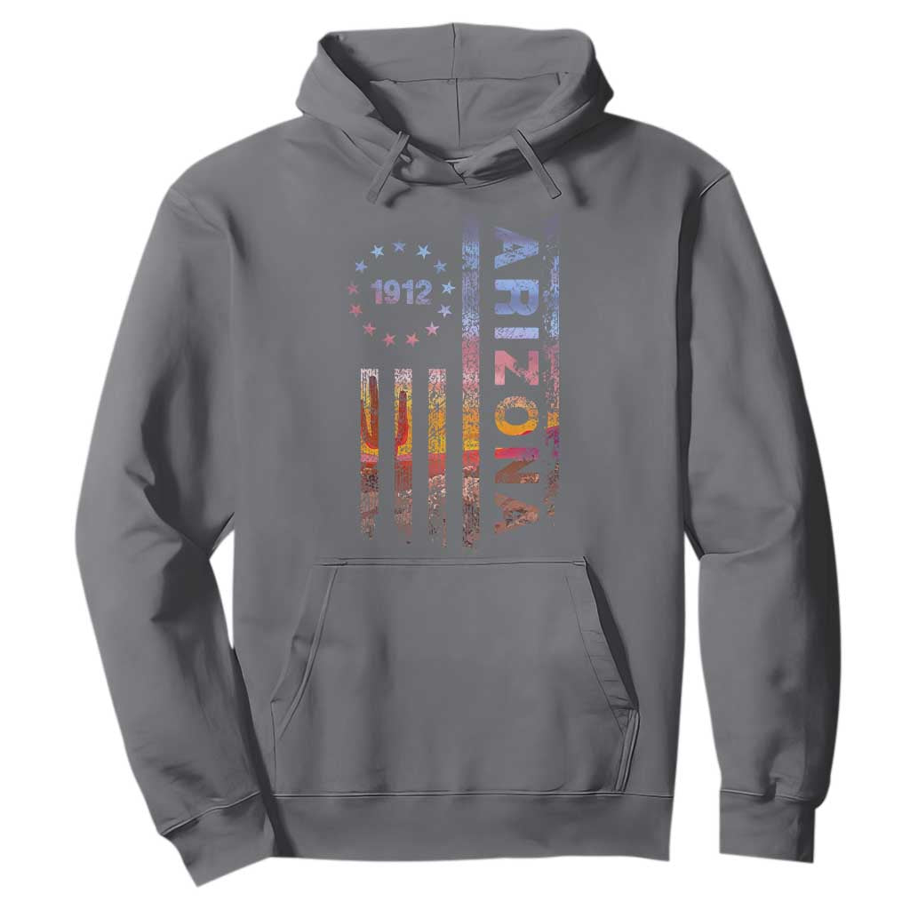 Arizona American Flag Pride Cactus Landscape Established 1912 Hoodie TS14 Charcoal Print Your Wear