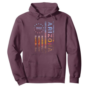 Arizona American Flag Pride Cactus Landscape Established 1912 Hoodie TS14 Maroon Print Your Wear