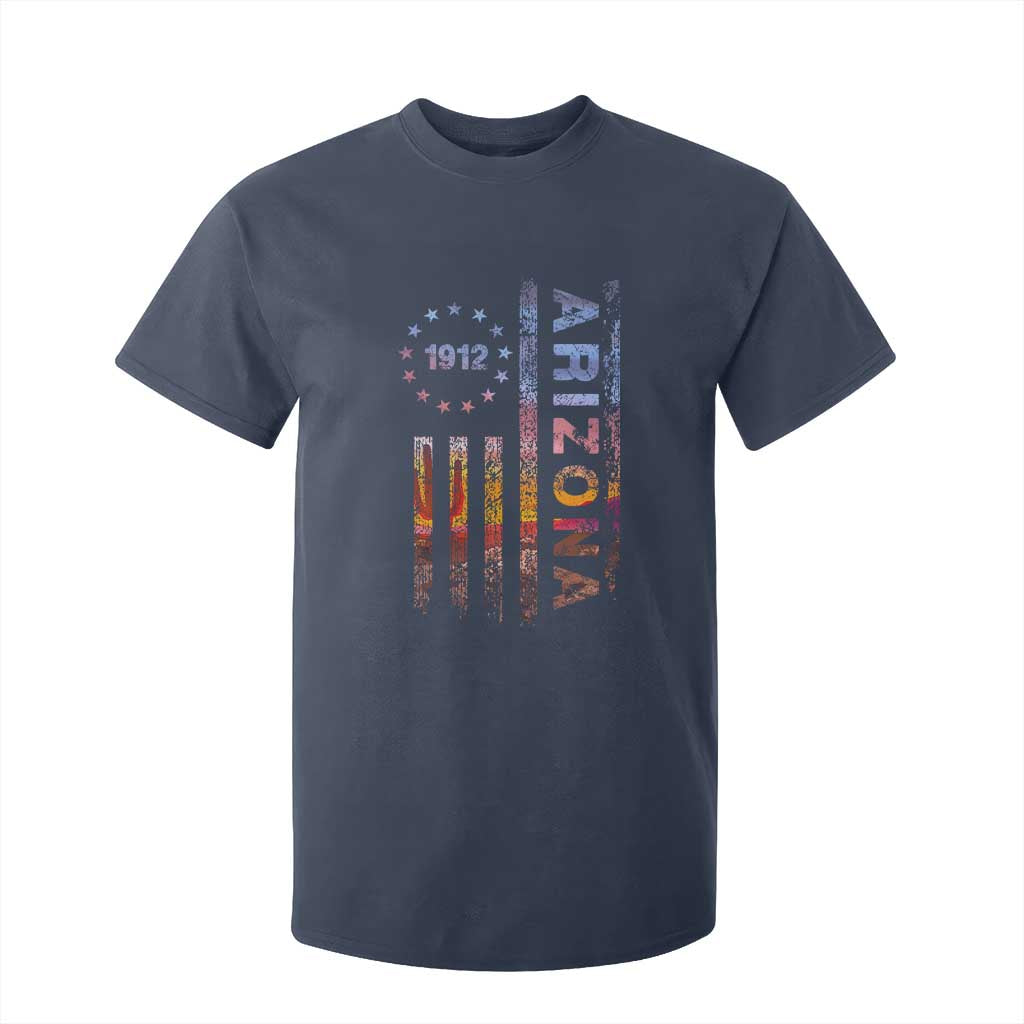 Arizona American Flag Pride Cactus Landscape Established 1912 T Shirt For Kid TS14 Navy Print Your Wear