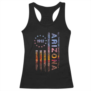 Arizona American Flag Pride Cactus Landscape Established 1912 Racerback Tank Top TS14 Black Print Your Wear