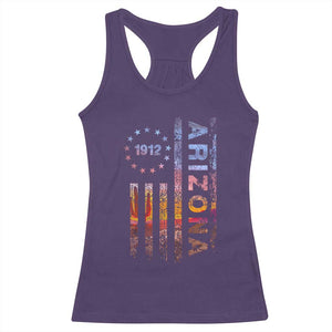 Arizona American Flag Pride Cactus Landscape Established 1912 Racerback Tank Top TS14 Purple Print Your Wear
