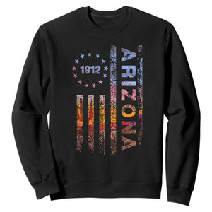Arizona American Flag Pride Cactus Landscape Established 1912 Sweatshirt TS14 Black Print Your Wear
