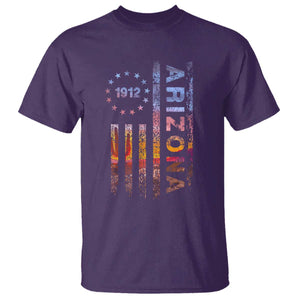 Arizona American Flag Pride Cactus Landscape Established 1912 T Shirt TS14 Purple Print Your Wear