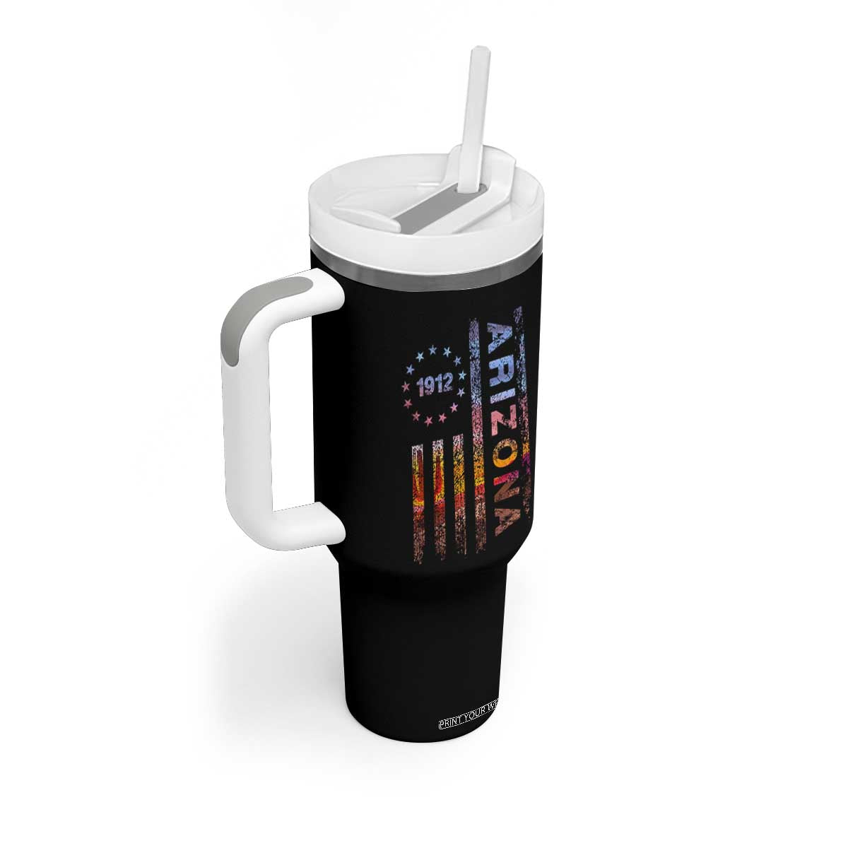 Arizona American Flag Pride Cactus Landscape Established 1912 Tumbler With Handle TS14 Print Your Wear