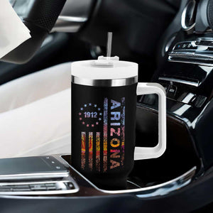 Arizona American Flag Pride Cactus Landscape Established 1912 Tumbler With Handle TS14 Print Your Wear