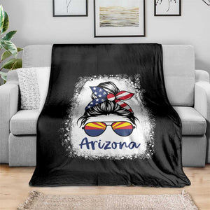 Arizona American Flag Messy Bun Pride Throw Blanket TS14 Print Your Wear