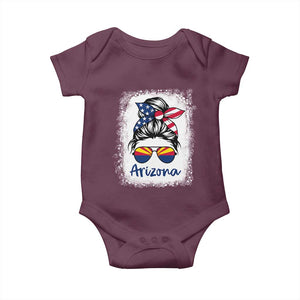 Arizona American Flag Messy Bun Pride Baby Onesie TS14 Maroon Print Your Wear