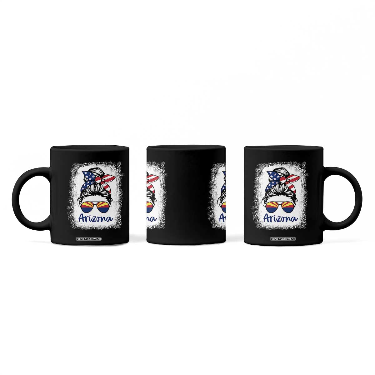 Arizona American Flag Messy Bun Pride Coffee Mug TS14 Print Your Wear