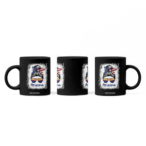 Arizona American Flag Messy Bun Pride Coffee Mug TS14 Print Your Wear