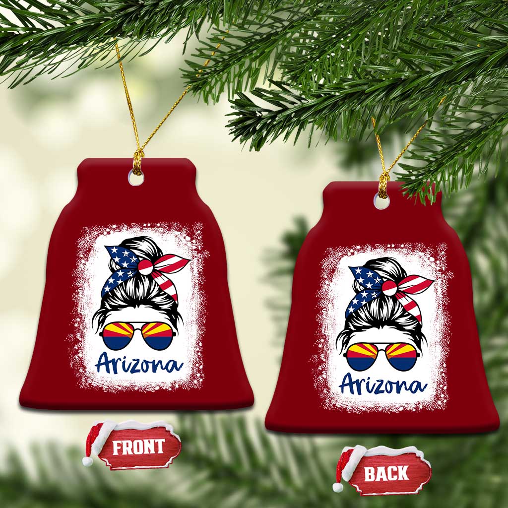 Arizona American Flag Messy Bun Pride Ceramic Ornament TS14 Print Your Wear