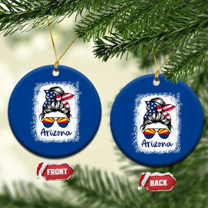 Arizona American Flag Messy Bun Pride Ceramic Ornament TS14 1pc Blue Print Your Wear