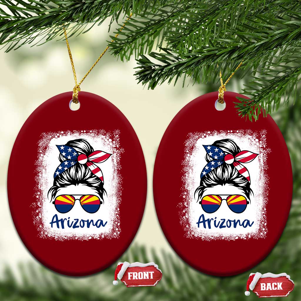 Arizona American Flag Messy Bun Pride Ceramic Ornament TS14 Print Your Wear