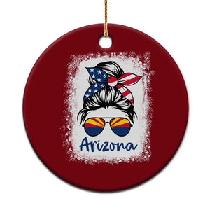 Arizona American Flag Messy Bun Pride Ceramic Ornament TS14 1pc Red Print Your Wear