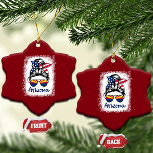 Arizona American Flag Messy Bun Pride Ceramic Ornament TS14 Print Your Wear