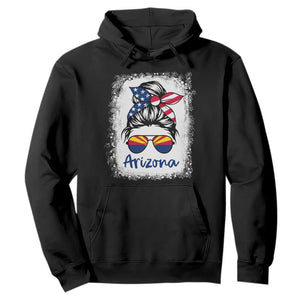 Arizona American Flag Messy Bun Pride Hoodie TS14 Black Print Your Wear