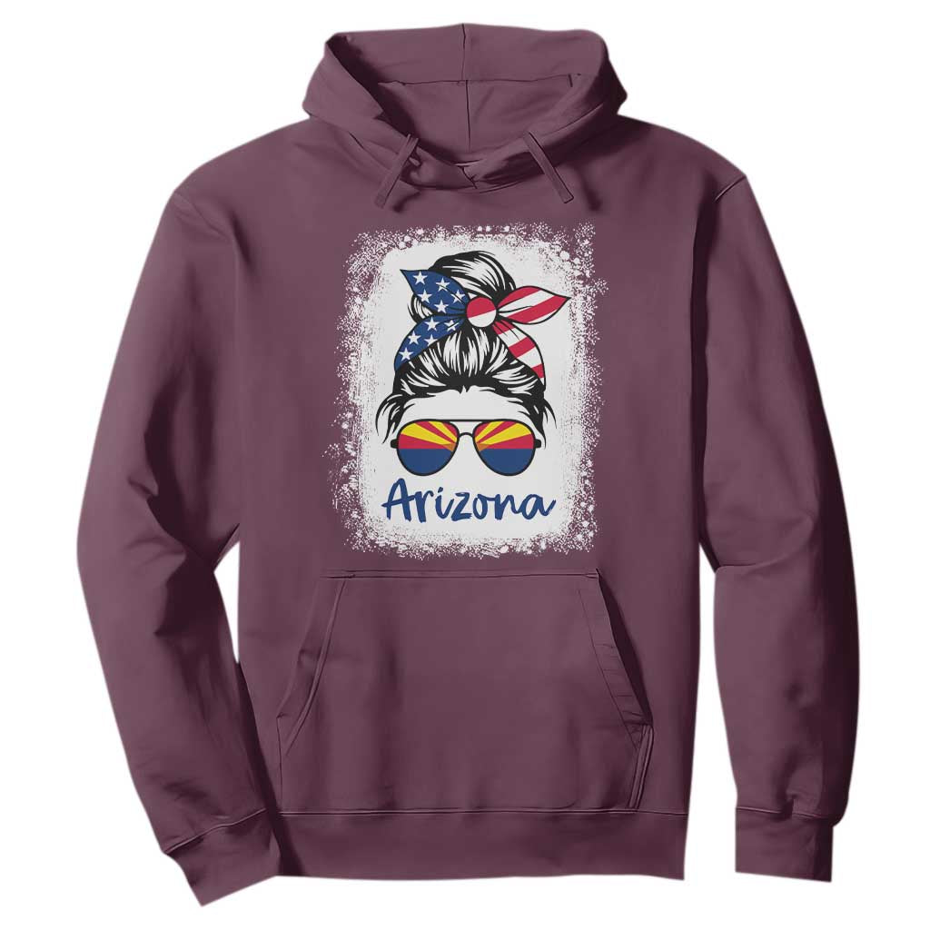 Arizona American Flag Messy Bun Pride Hoodie TS14 Maroon Print Your Wear