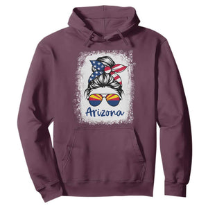 Arizona American Flag Messy Bun Pride Hoodie TS14 Maroon Print Your Wear