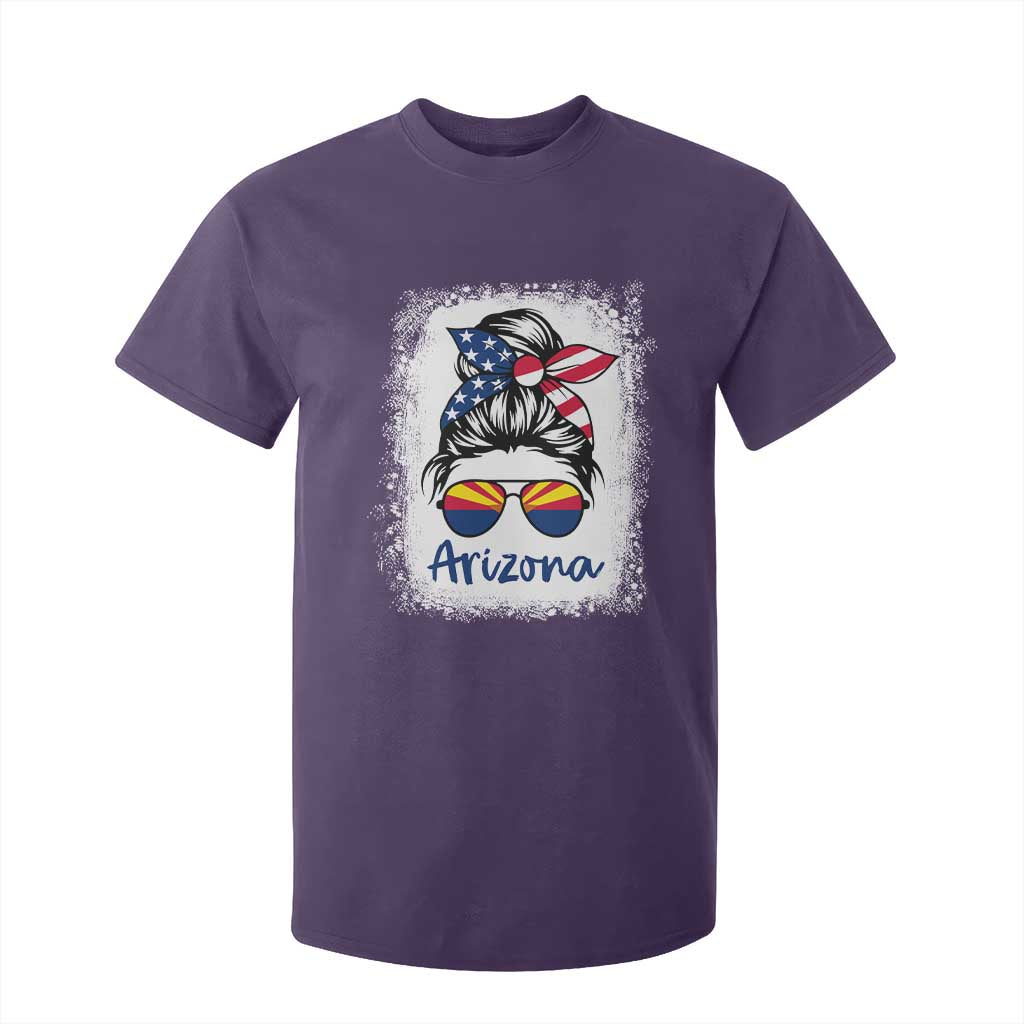 Arizona American Flag Messy Bun Pride T Shirt For Kid TS14 Purple Print Your Wear