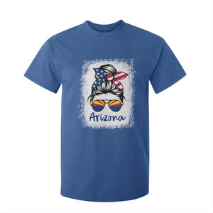 Arizona American Flag Messy Bun Pride T Shirt For Kid TS14 Royal Blue Print Your Wear