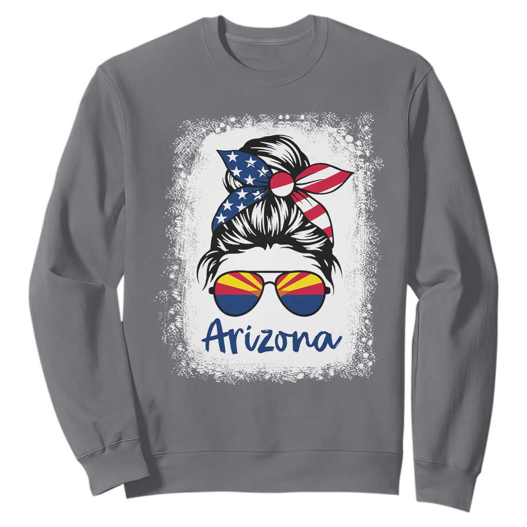 Arizona American Flag Messy Bun Pride Sweatshirt TS14 Charcoal Print Your Wear