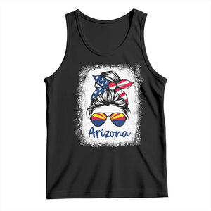 Arizona American Flag Messy Bun Pride Tank Top TS14 Black Print Your Wear