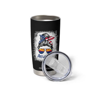 Arizona American Flag Messy Bun Pride Tumbler Cup TS14 Print Your Wear